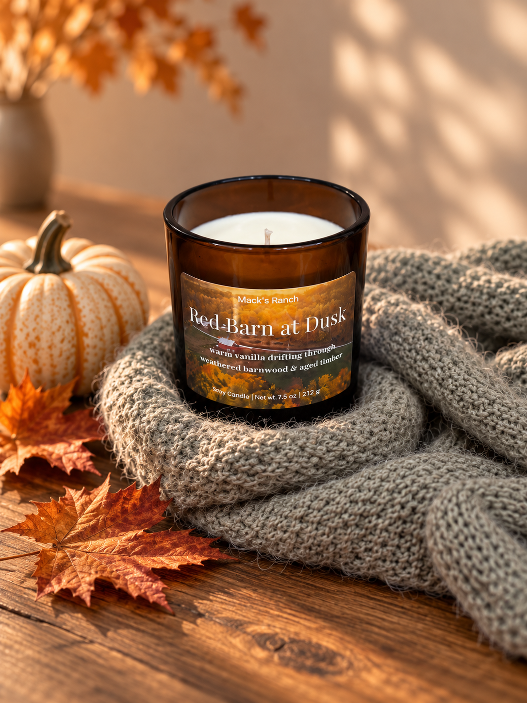 Mack's Ranch Red Barn at Dusk Scented Soy Wax Candle 7.5 oz