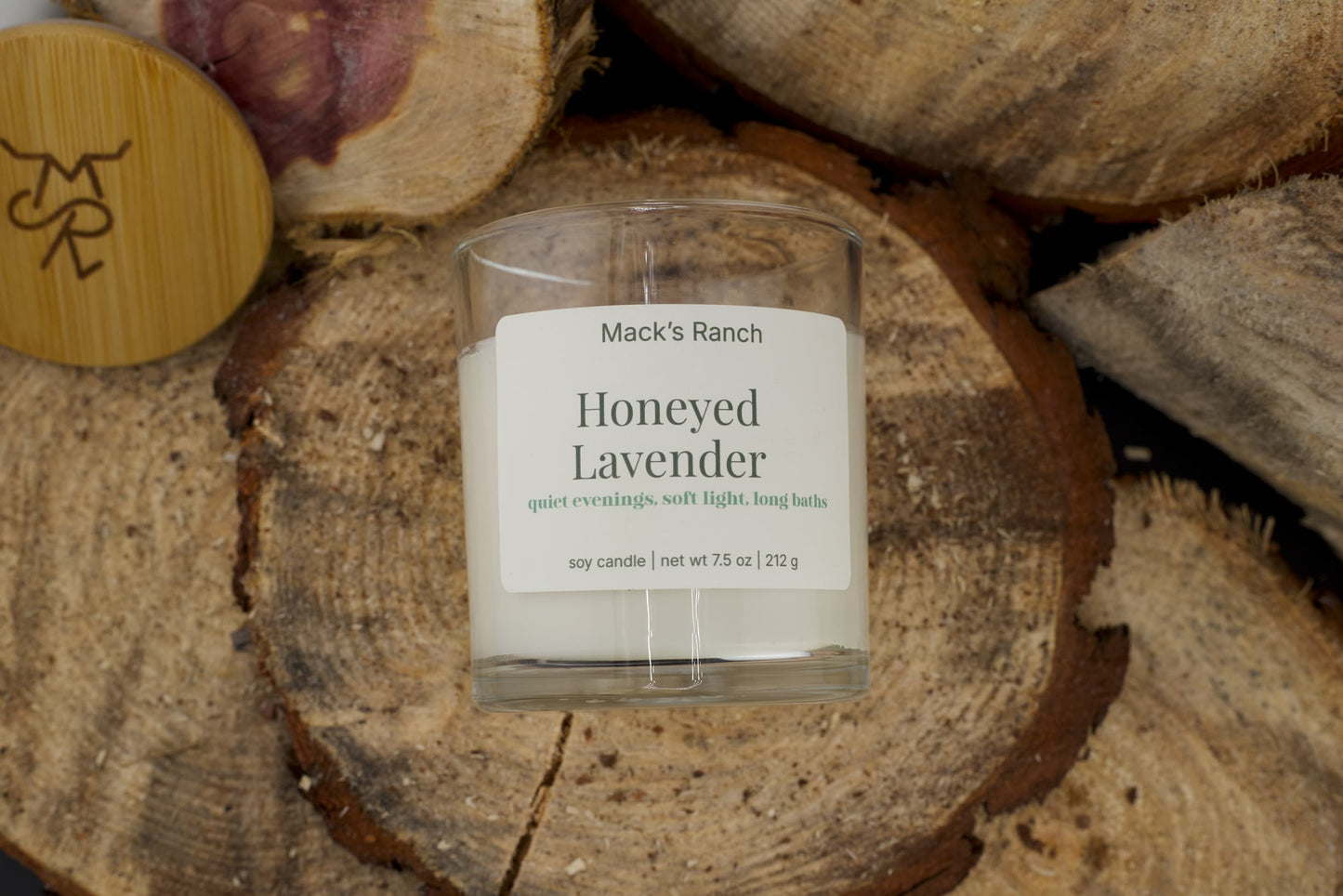 Honeyed Lavender handmade soy candle - natural lavender and honey scent