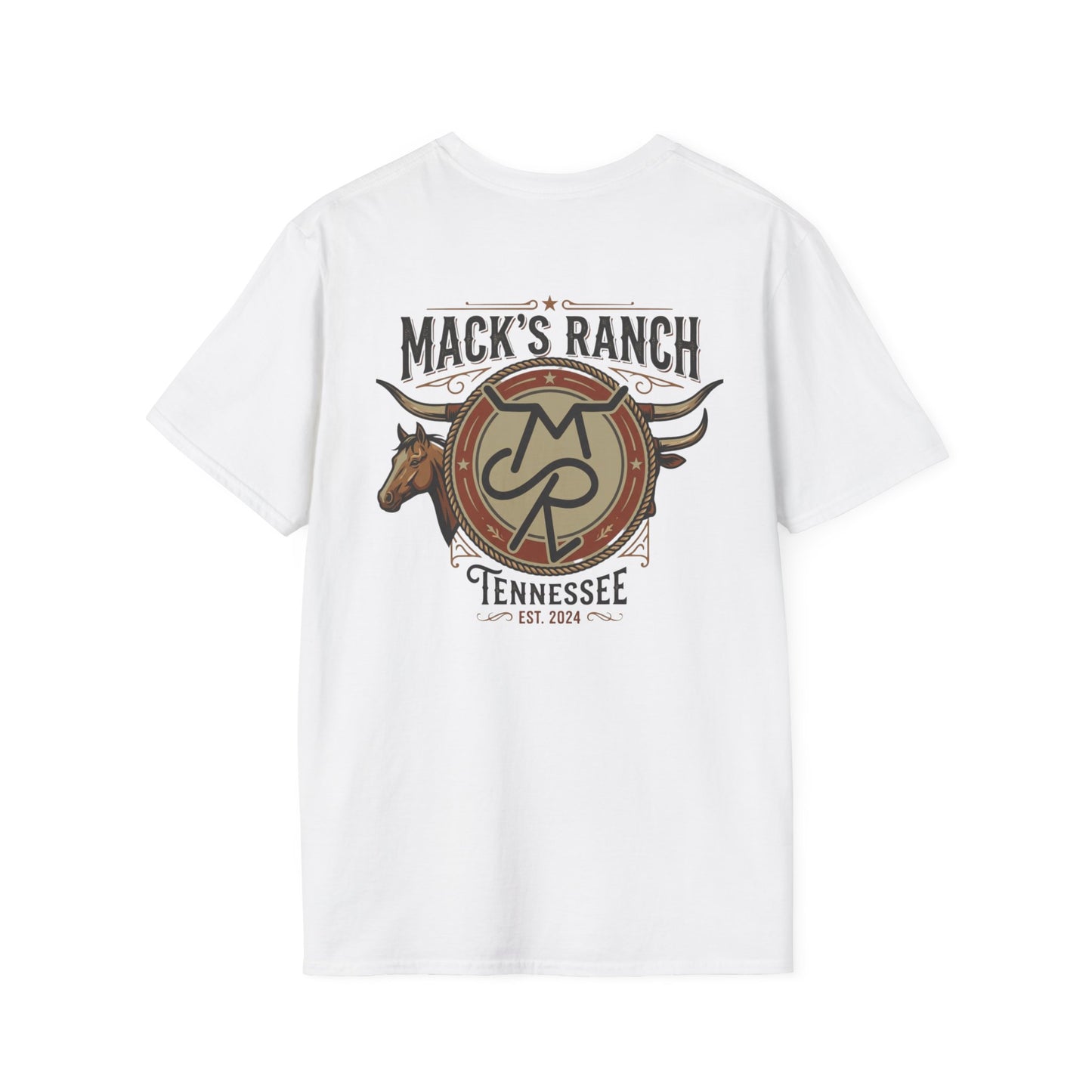 Mack's Ranch Western T-Shirt — Logo & Horse Graphic