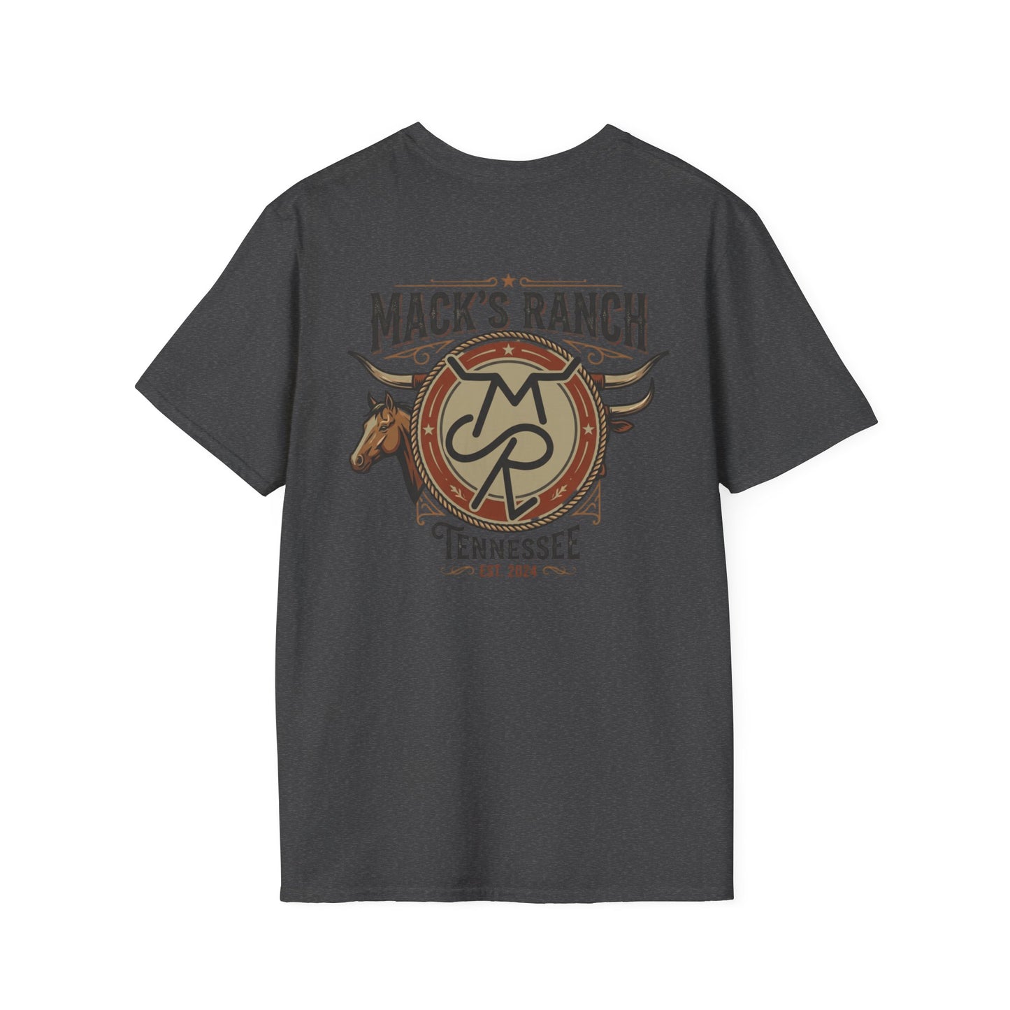 Mack's Ranch Western T-Shirt — Logo & Horse Graphic