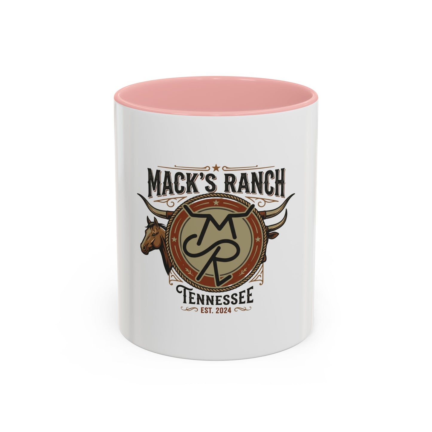Mack's Ranch Coffee Mug – Western Ranch Logo Accent Mug (11/15oz)