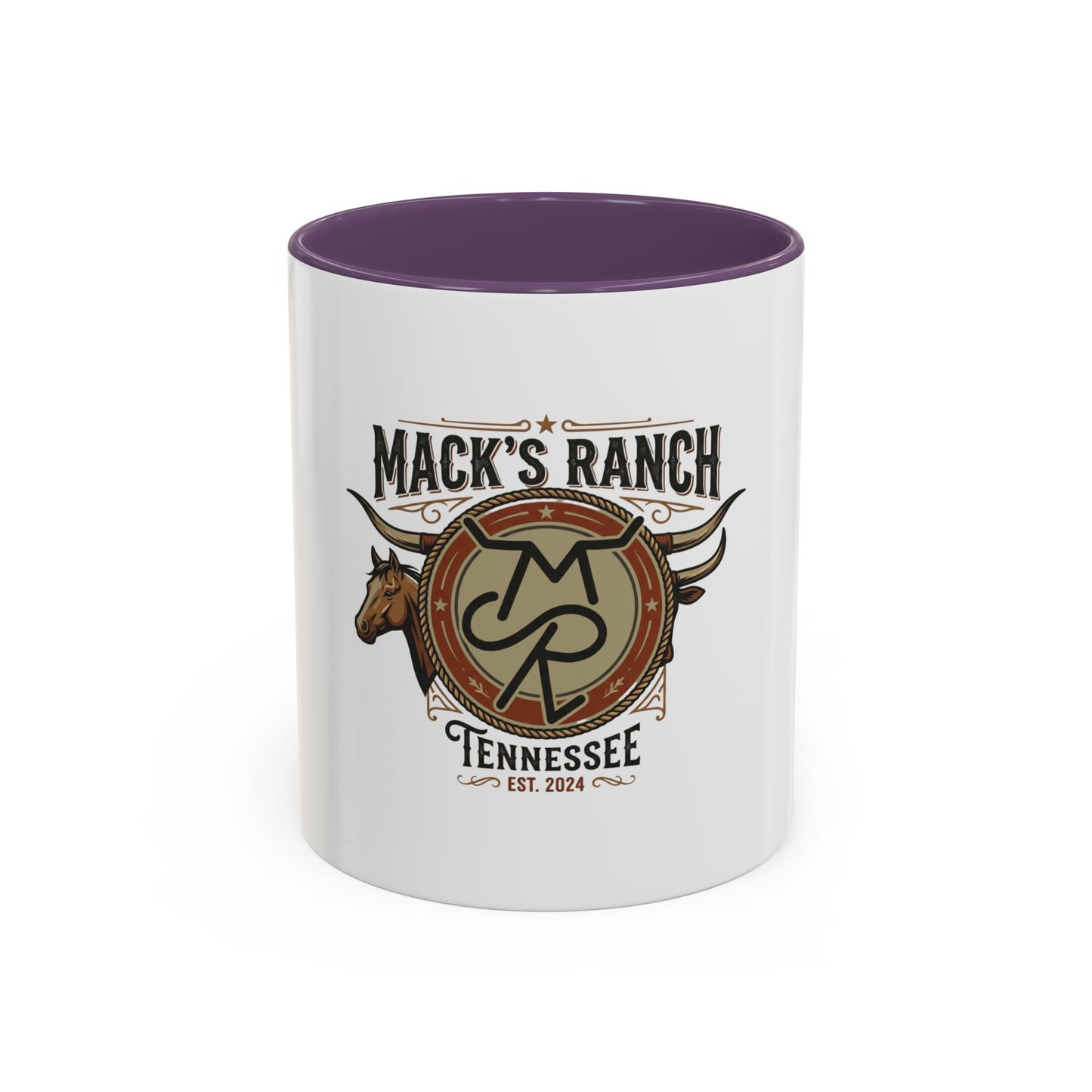 Mack's Ranch Coffee Mug – Western Ranch Logo Accent Mug (11/15oz)