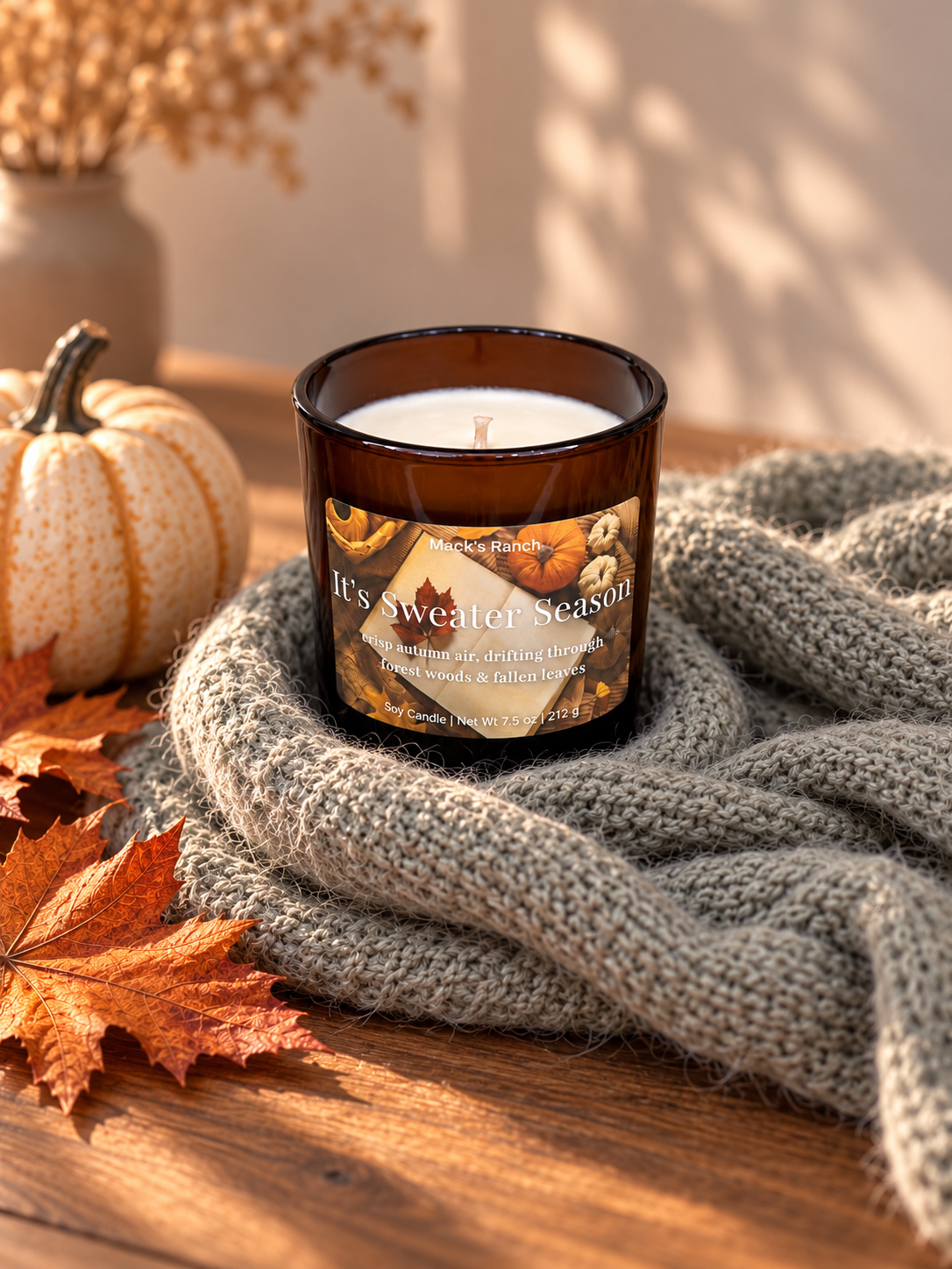 Mack's Ranch It's Sweater Weather Scented Soy Wax Candle 7.5 oz