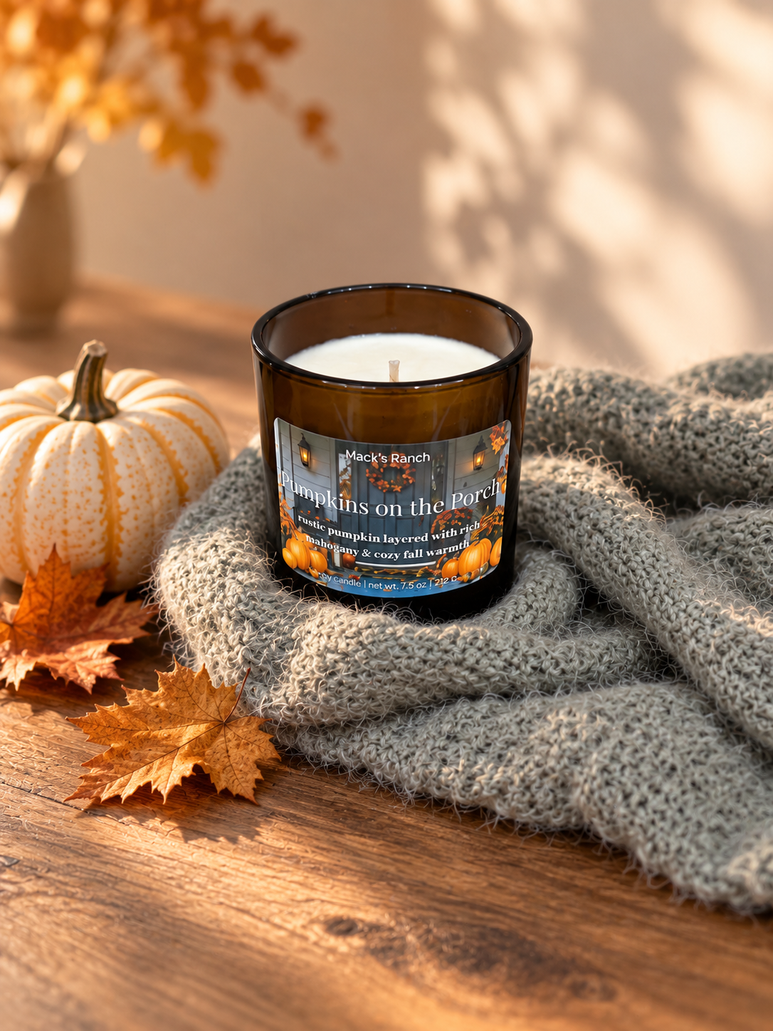 Mack's Ranch Pumpkins on the Porch Scented Soy Wax Candle 7.5 oz