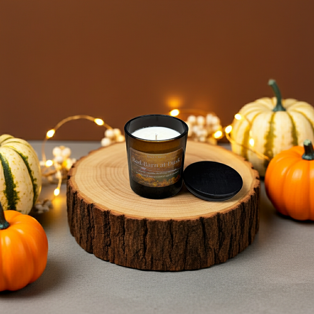 Mack's Ranch Red Barn at Dusk Scented Soy Wax Candle 7.5 oz