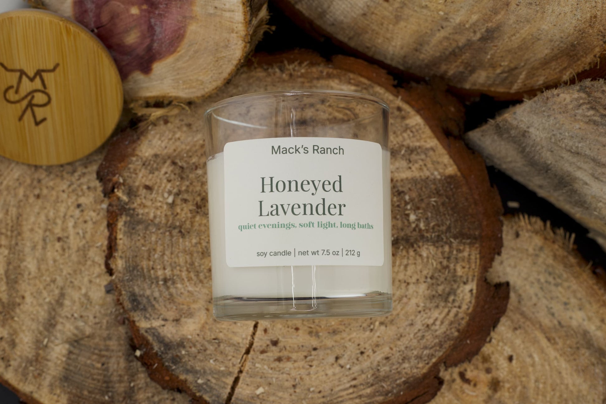 Honeyed Lavender handmade soy candle - natural lavender and honey scent