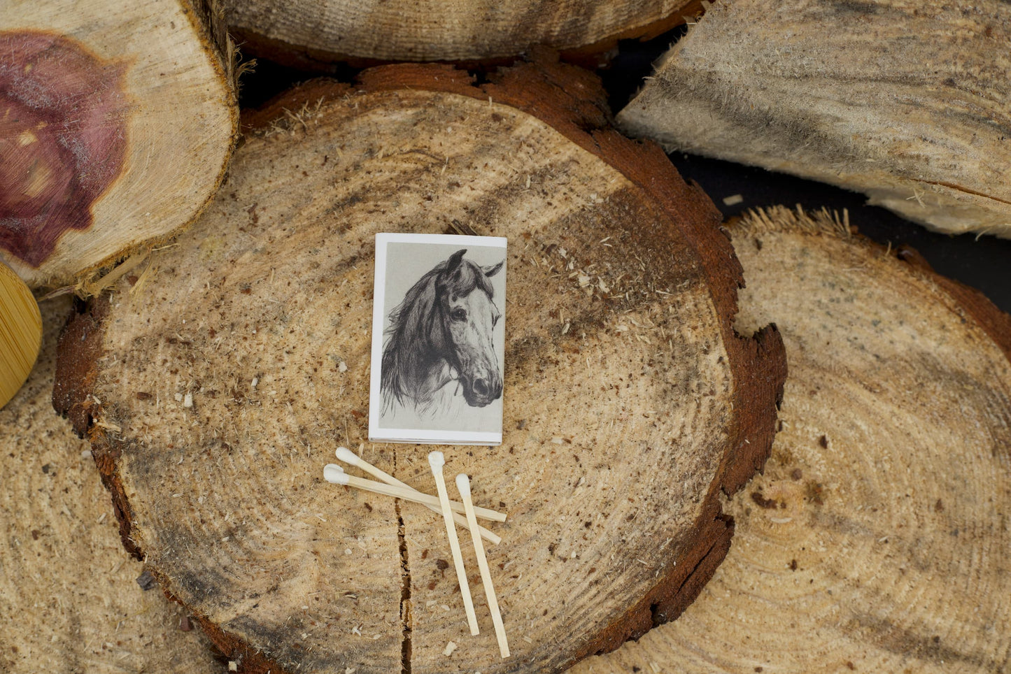 Horse match set with decorative horse design - candle accessories