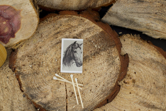 Horse match set with decorative horse design - candle accessories