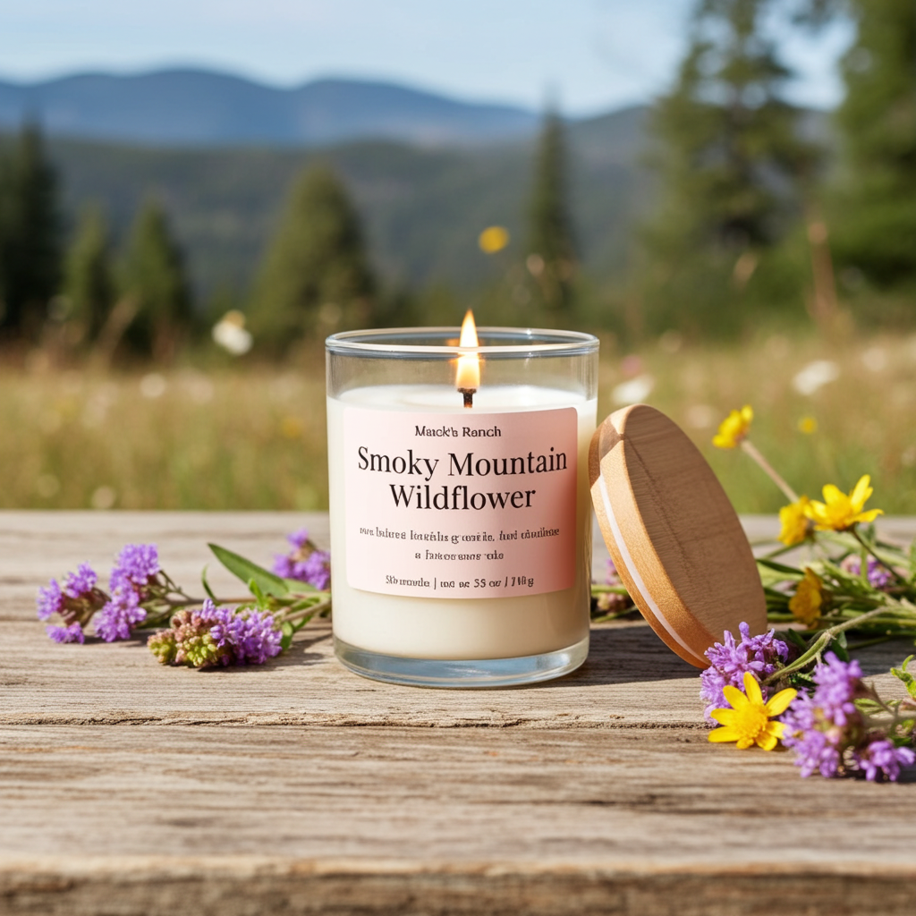 Mack's Ranch Smoky Mountain Wildflowers Scented Soy Wax Candle 12 oz